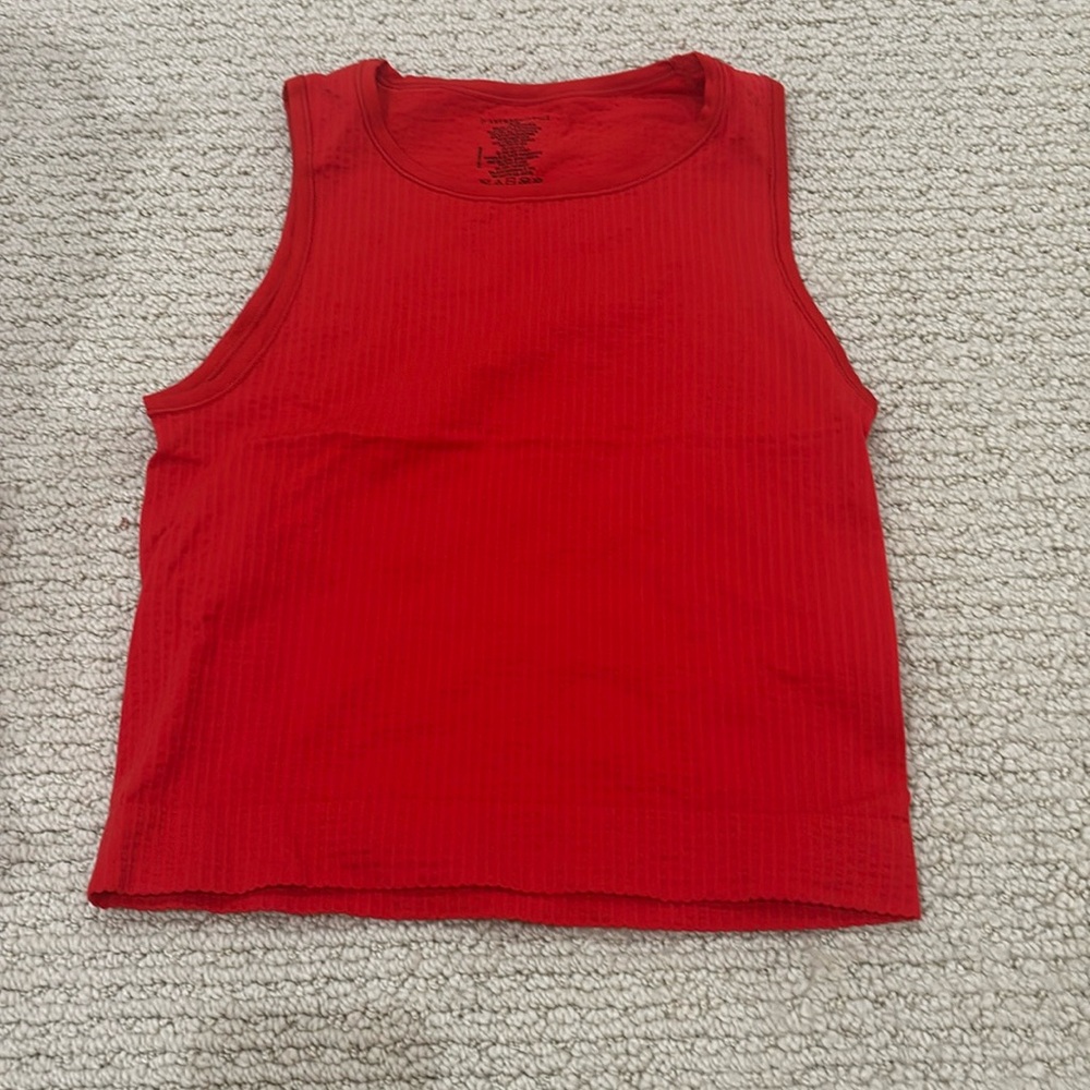 Anthropology- Cropped red tank top